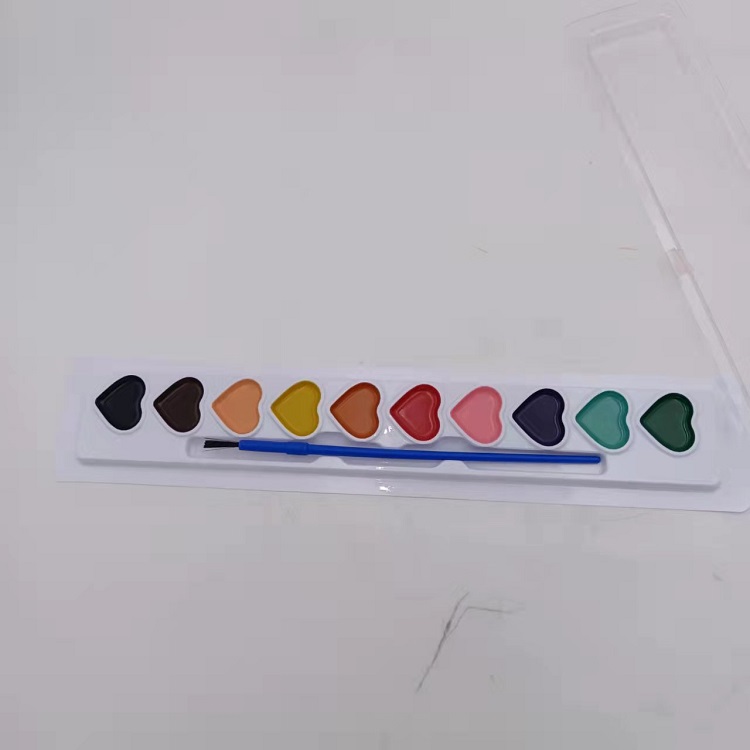 Juego de pintura de acuarela de 10 colores con pinceles para niños y adultos