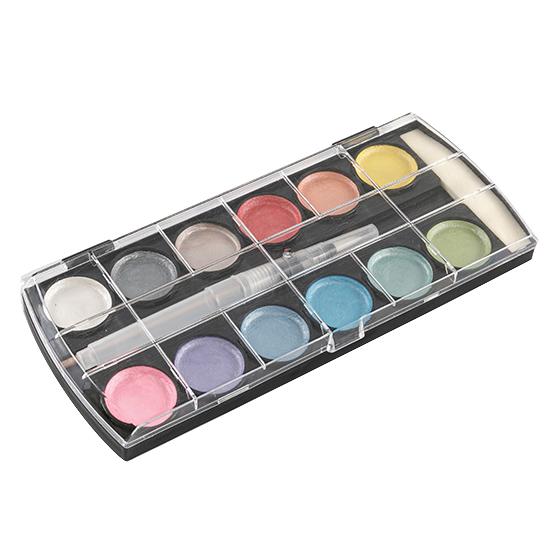 Pinturas de acuarela metálicas de 12 colores.