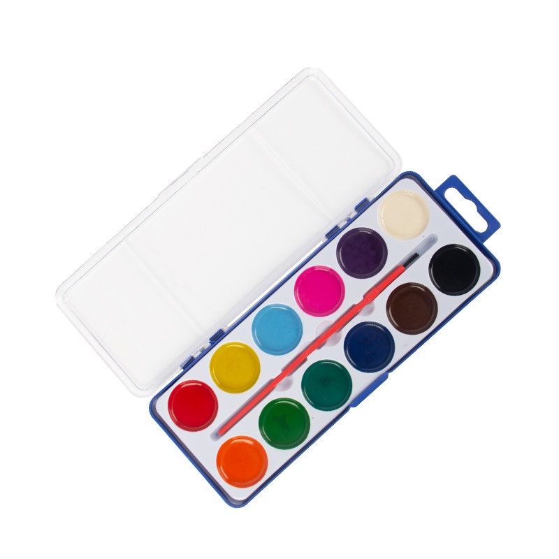 Juego de pintura de acuarela de 12 colores con caja de regalo