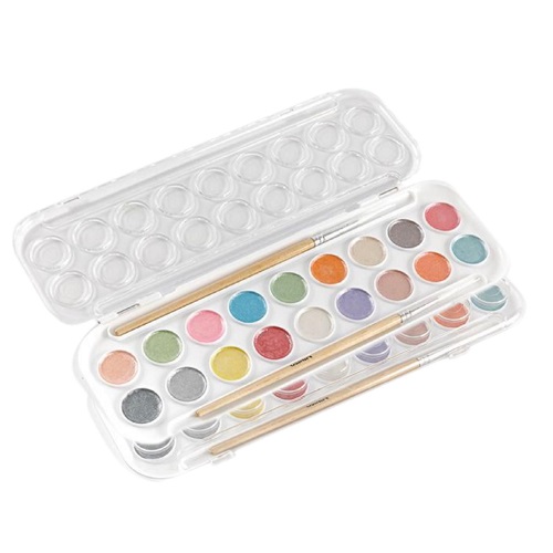 Juego de acuarela de viaje perfecto de acuarela metálica de 18 colores